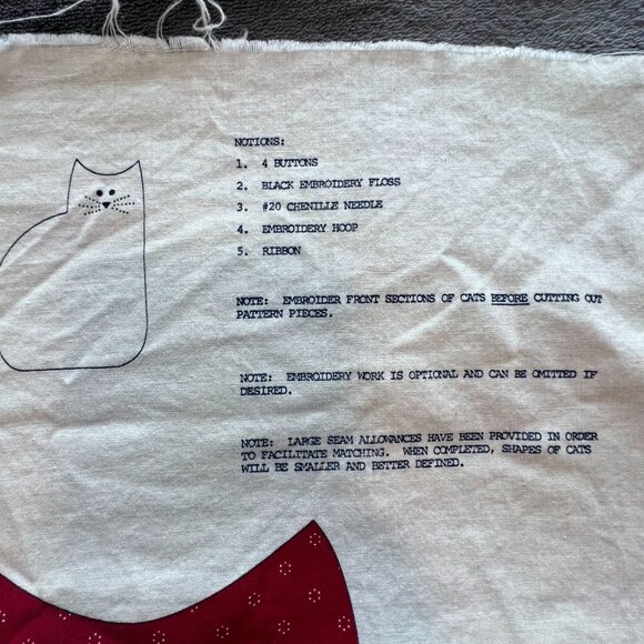 Patchwork Quilt Cats Vintage Cranston Print‎ Quick Sew Panel NOS - Picture 4 of 10